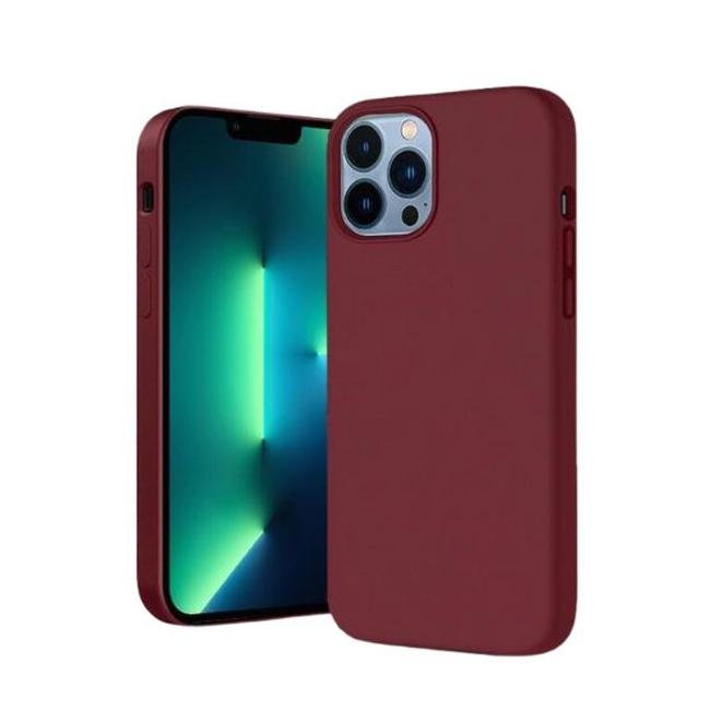 Θήκη Πλάτης Σιλικόνης Soft για Apple i Phone 13 Pro - Χρώμα: Μπορντό