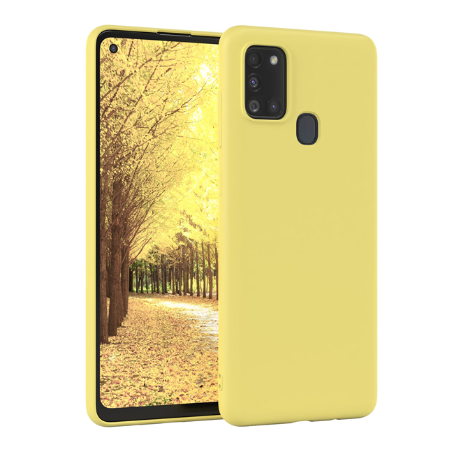 Θήκη Πλάτης Σιλικόνης Soft για Samsung Galaxy A21S - Χρώμα: Κίτρινο