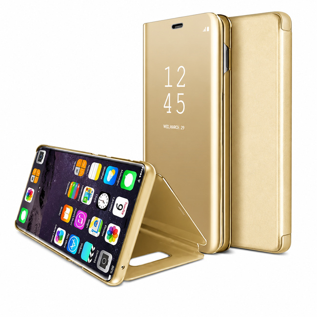 Θήκη Βιβλίο Clear View για Samsung Galaxy J4 2018 / Samsung Galaxy J4 2018 - Χρυσό