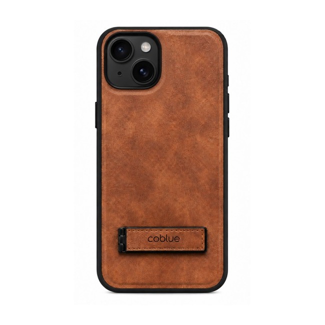 Δερμάτινη Θήκη Coblue All-Inclusive Anti-Drop με Stand για Apple iPhone 15 - Ανοιχτό Καφέ