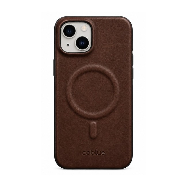 Μαγνητική Δερμάτινη Θήκη Coblue Plain Leather για Apple iPhone 15 - Σκούρο Καφέ