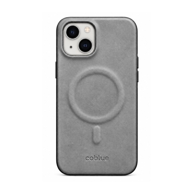 Μαγνητική Δερμάτινη Θήκη Coblue Plain Leather για Apple iPhone 15 - Γκρι