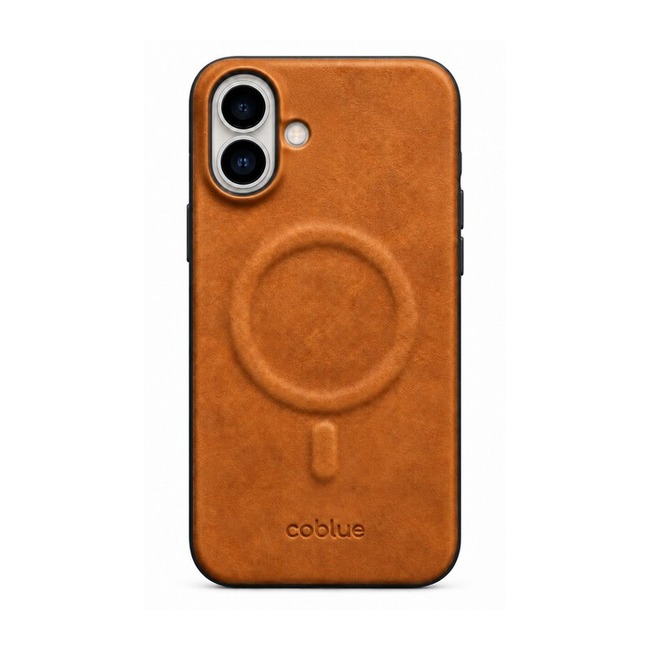 Μαγνητική Δερμάτινη Θήκη Coblue Plain Leather για Apple iPhone 16 - Ανοιχτό Καφέ