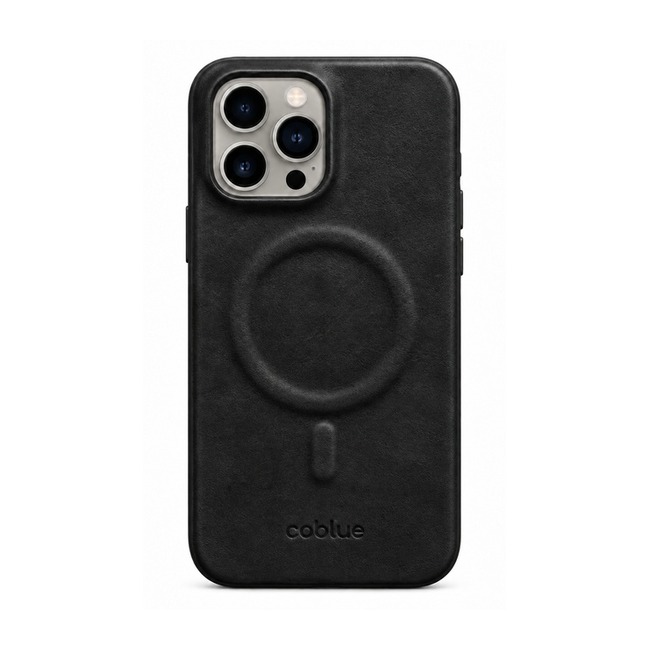 Μαγνητική Δερμάτινη Θήκη Coblue Plain Leather για Apple iPhone 15 Pro Max - Μαύρο