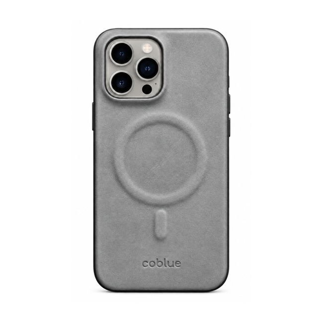Μαγνητική Δερμάτινη Θήκη Coblue Plain Leather για Apple iPhone 15 Pro Max - Γκρι