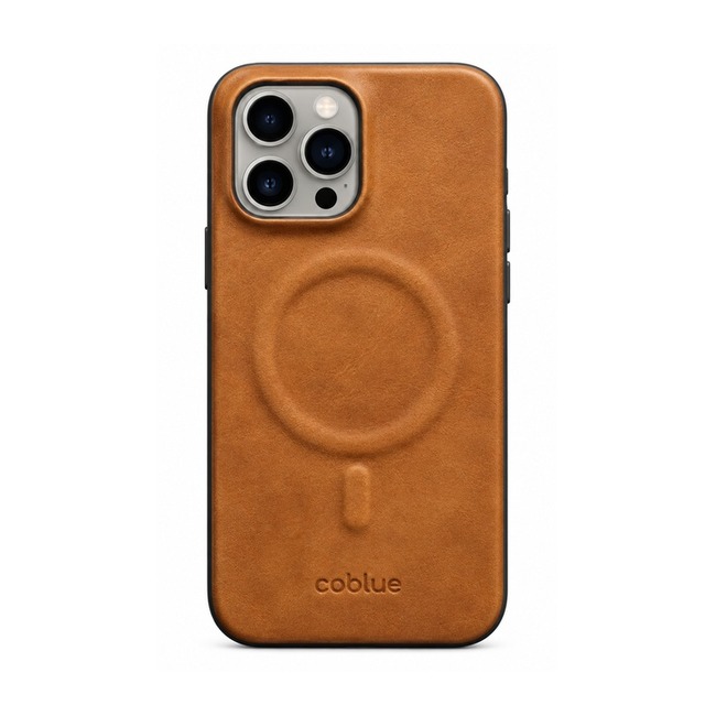 Μαγνητική Δερμάτινη Θήκη Coblue Plain Leather για Apple iPhone 14 Pro Max - Ανοιχτό Καφέ