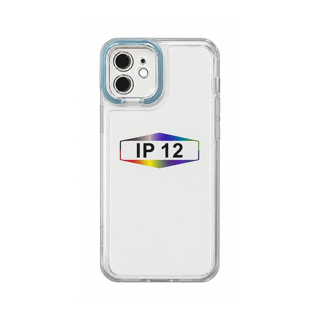 Διάφανη θήκη με χρωματιστό πλαίσιο κάμερας για Apple iPhone 12 - Γαλάζιο