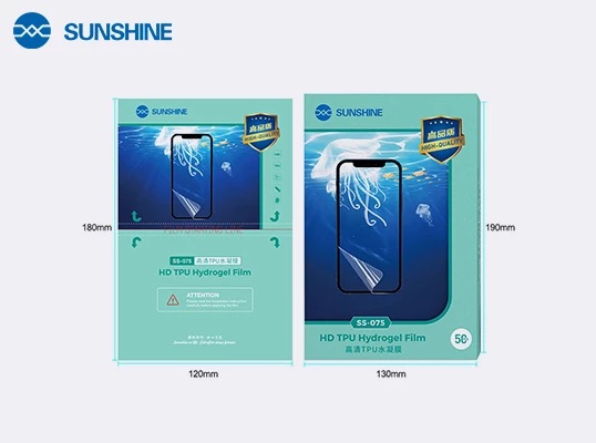 SUNSHINE SS-075 διάφανη μεμβράνη υδρογέλης 4K Ultra HD Super Διάφανο για κινητά έως 7" - 50 τεμ./κουτί