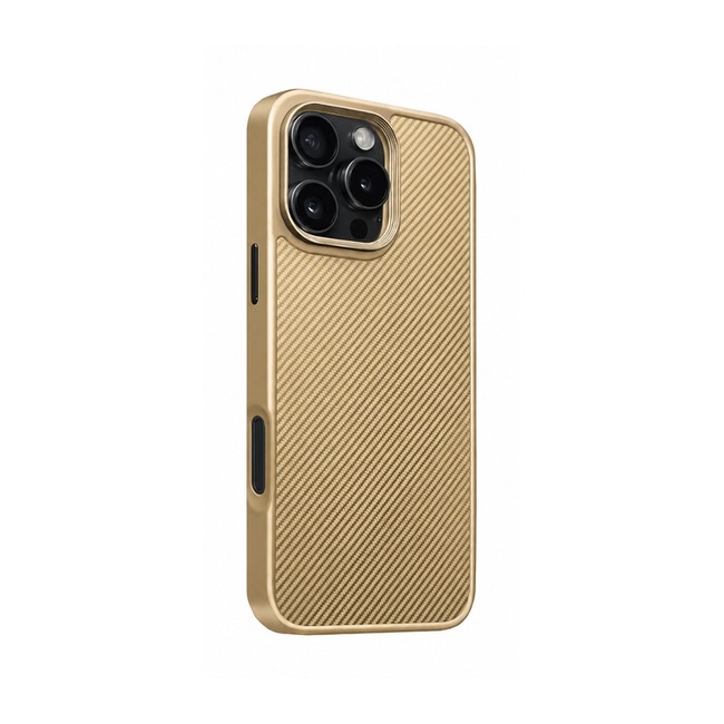 Θήκη Piblue TPU με Σχέδιο Carbon Fiber για Apple iPhone 15 Pro - Χρυσό