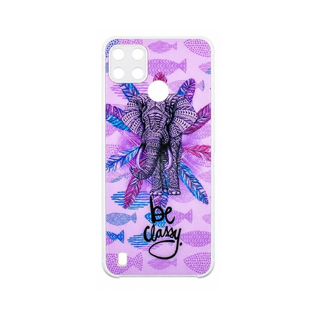 Θήκη Σιλικόνης με Σχέδιο για Realme C21 - Be Classy Elephant