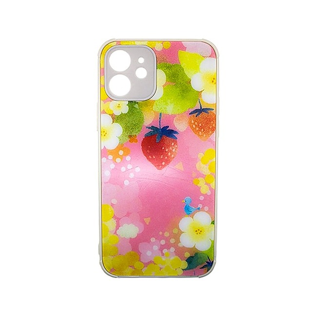 Θήκη Σιλικόνης με Σχέδιο για Apple iPhone 12 - Straw