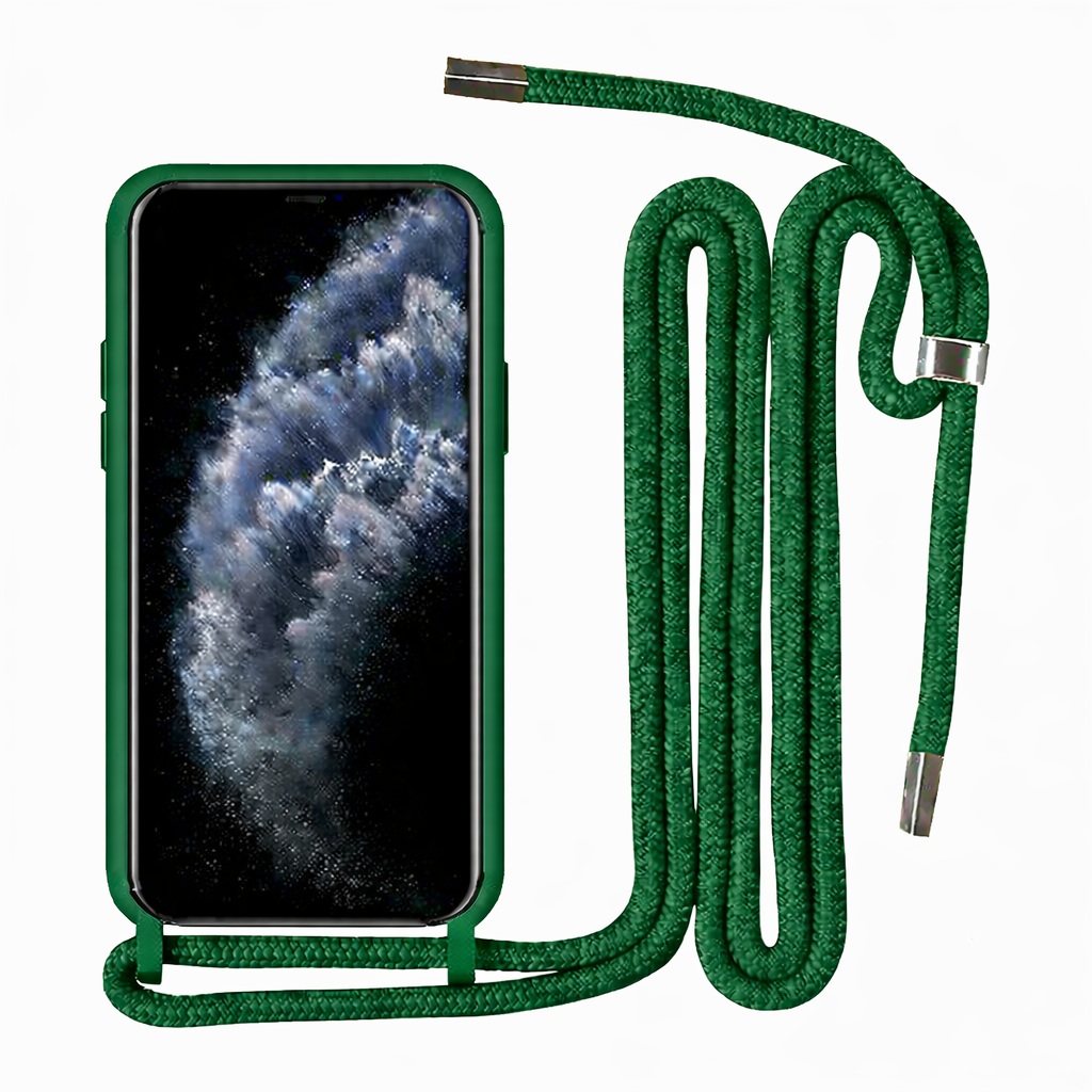 Θήκη με κορδόνι για Apple iPhone 14 Plus / Apple iPhone 15 Plus - Σκούρο πράσινο