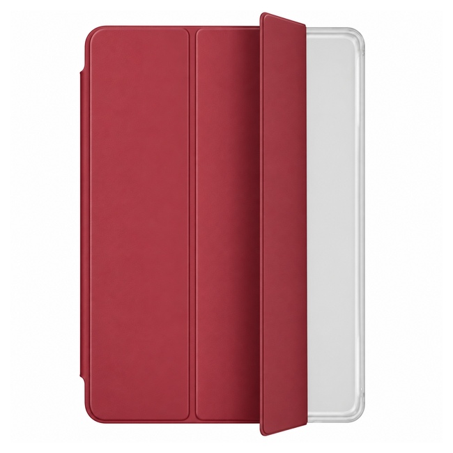 Tri-Fold Tablet Case with Transparent Back για Lenovo Tab X605 - μπορντό