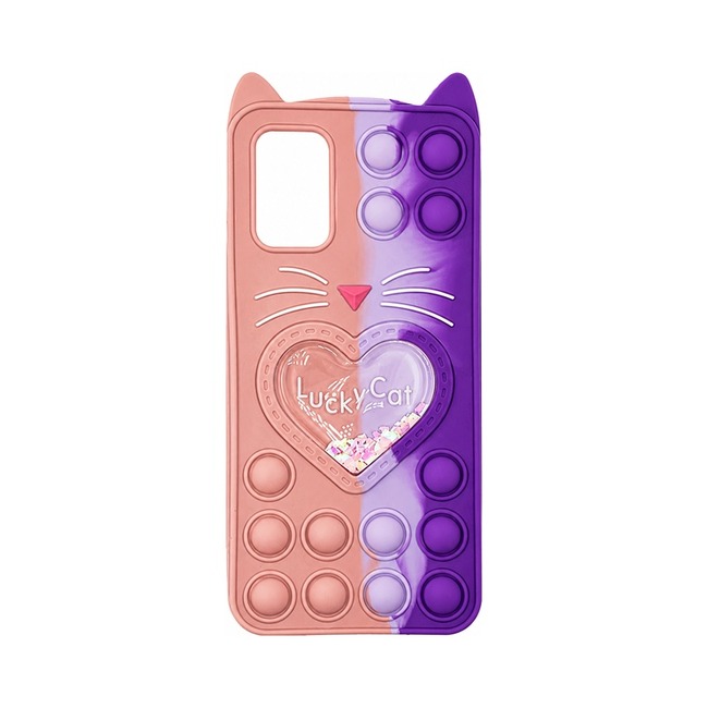 Colorful Bubble Silicone Case για Samsung Galaxy A02s - ροζ και μωβ