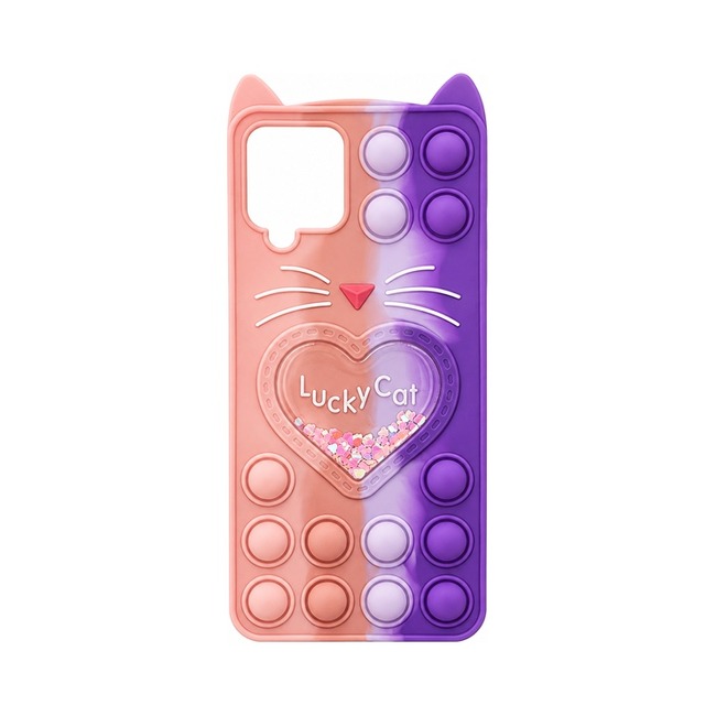Colorful Bubble Silicone Case για Samsung Galaxy A12 - ροζ και μωβ