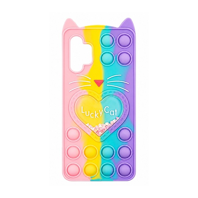 Colorful Bubble Silicone Case για Samsung Galaxy A32 4G - ροζ και κίτρινη και μωβ και πράσινη