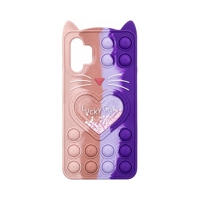 Colorful Bubble Silicone Case για Samsung Galaxy A52 - ροζ και μωβ