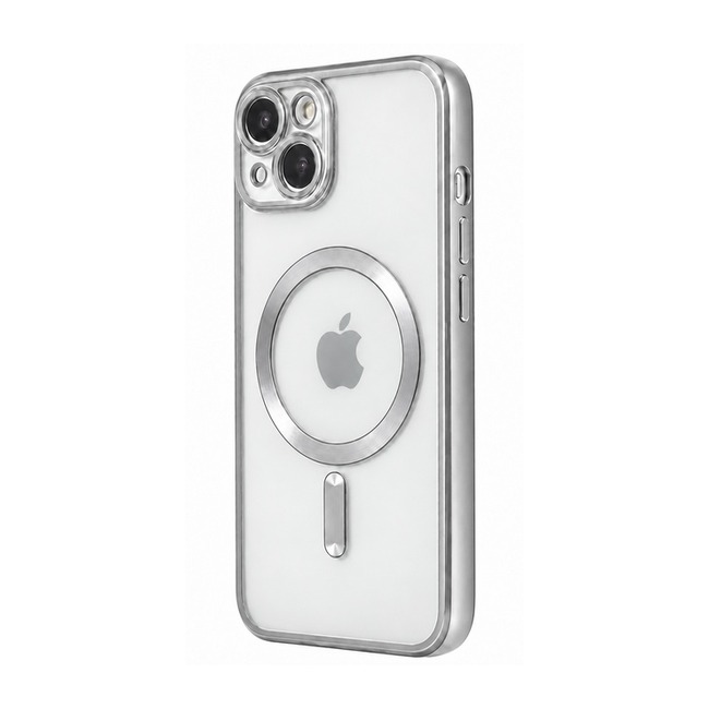 Θήκη MagSafe με προστασία κάμερας για Apple iPhone 15 - ασημί