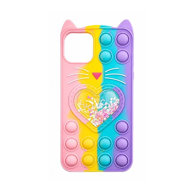 Colorful Bubble Silicone Case για Apple iPhone 11 Pro - ροζ και κίτρινη και μωβ και πράσινη