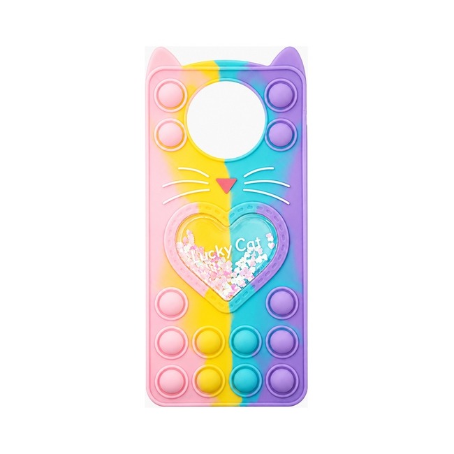 Colorful Bubble Silicone Case για Xiaomi Poco X3 - ροζ και κίτρινη και μωβ και πράσινη