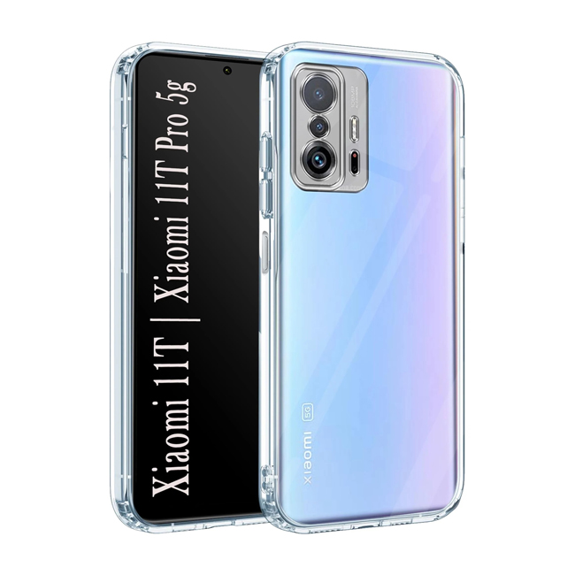 Θήκη Πλάτης Σιλικόνης Απλή για Xiaomi 11T / 11T Pro - Χρώμα: Διάφανο