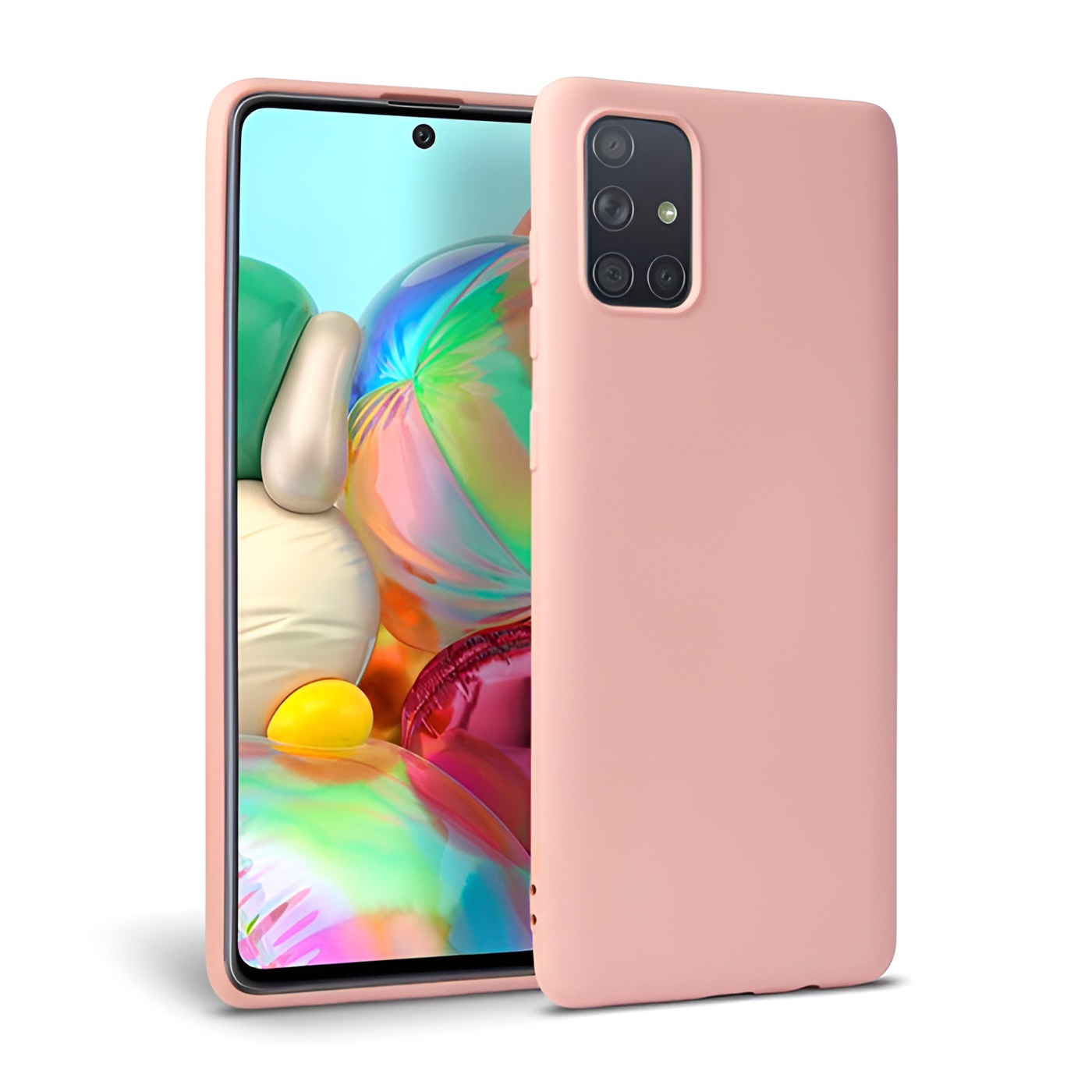 Θήκη Πλάτης Σιλικόνης Απλή για Samsung Galaxy M51 - Χρώμα: Ρόζ