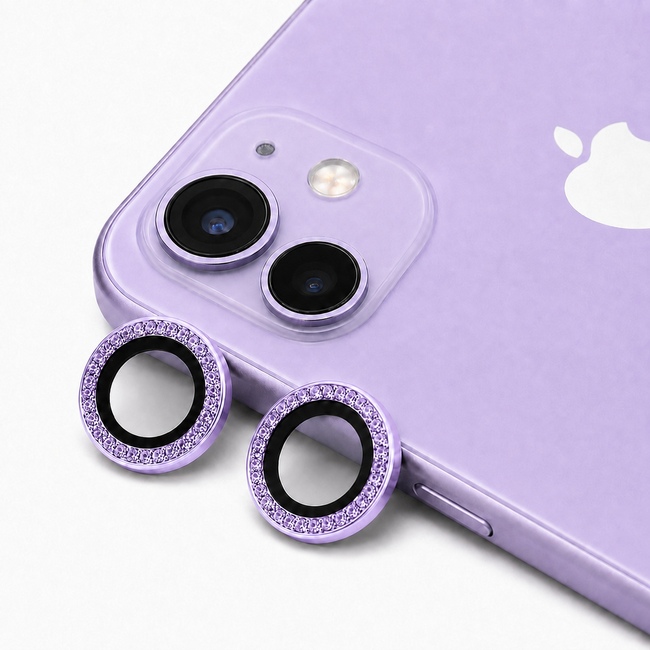 Glitter One by One Camera Lens Protector για Apple iPhone 11 - μωβ