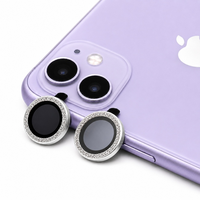 Glitter One by One Camera Lens Protector για Apple iPhone 12 - ασημί