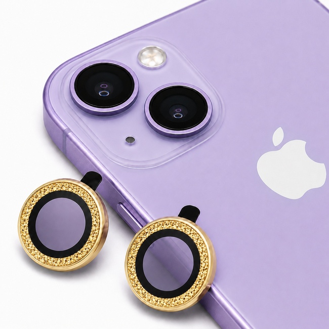 Glitter One by One Camera Lens Protector για Apple iPhone 13 Mini - χρυσή