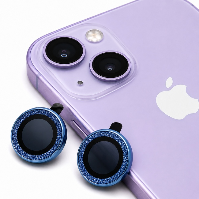 Glitter One by One Camera Lens Protector για Apple iPhone 13 Mini - μπλε