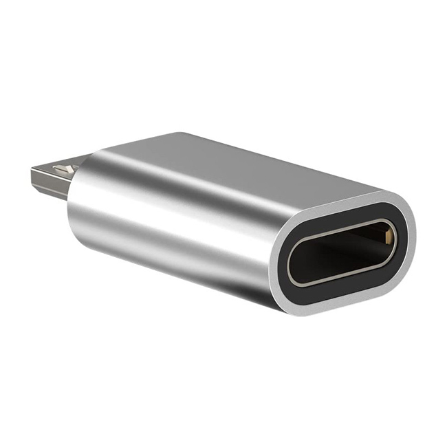 Μετατροπέας Lightning Female σε Micro USB Male - Χρώμα: Ασημί