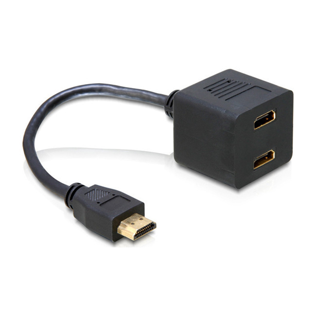 Μετατροπέας HDMI Male σε HDMI 2x Female - Χρώμα: Μαύρο