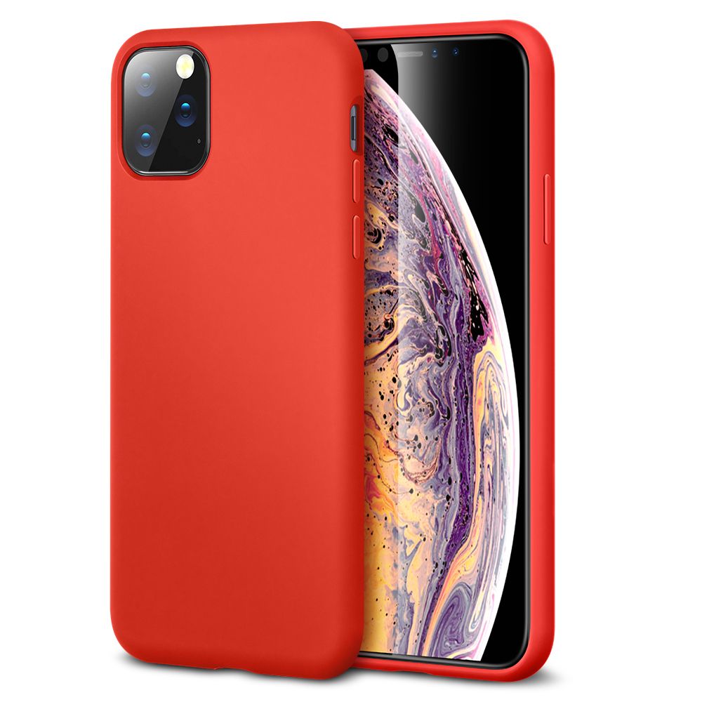 Θήκη Πλάτης Σιλικόνης Απλή για Apple i Phone 11 Pro Max - Χρώμα: Κόκκινο