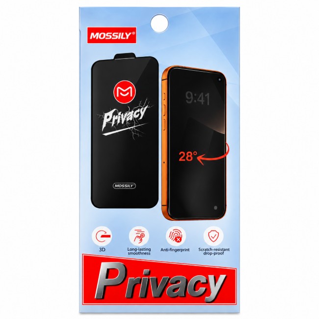 Προστατευτικό Τζαμάκι Privacy Mossily για Apple iPhone 13 / Apple iPhone 13 Pro / Apple iPhone 14 / Apple iPhone 16e