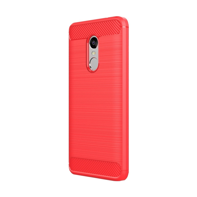 Θήκη Πλάτης Σιλικόνης Carbon για Xiaomi Redmi 5 Plus - Χρώμα: Κόκκινο