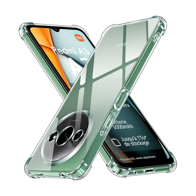 Θήκη Πλάτης Σιλικόνης Anti Shock για Xiaomi Redmi A3 - Χρώμα: Διάφανο