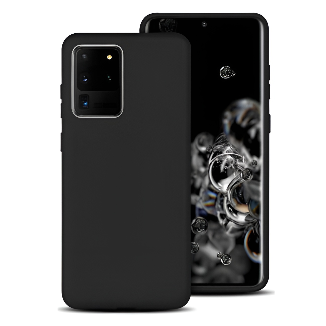 Θήκη Πλάτης Σιλικόνης Απλή για Samsung Galaxy S20 Ultra G988F - Χρώμα: Μαύρο