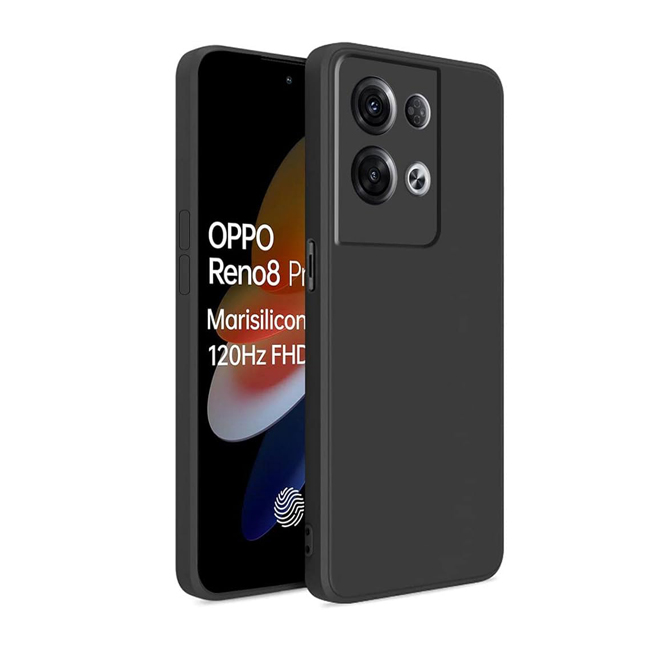 Θήκη Πλάτης Σιλικόνης Soft για Oppo Reno8 Pro 5G - Χρώμα: Μαύρο
